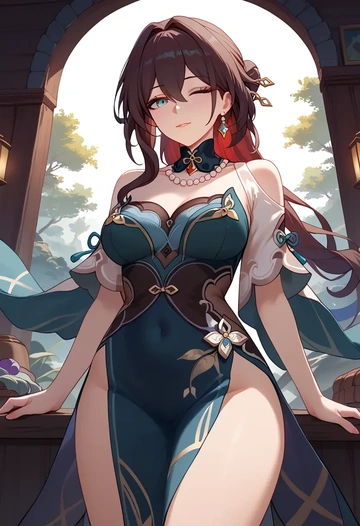 star rail,ruan mei,qipao  - AI generated anime art